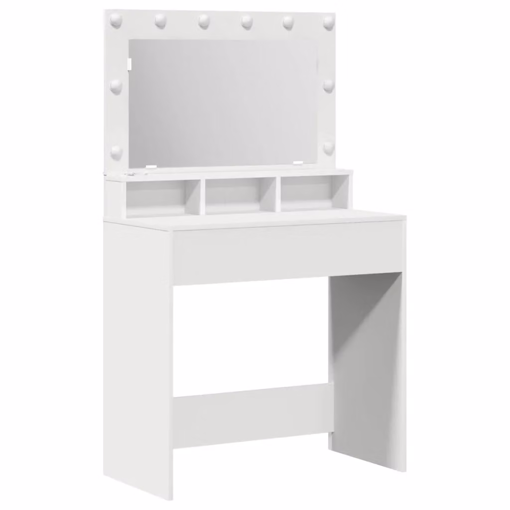Tavolo da Trucco Moderno vidaXL Bianco in MDF Laccato Opaco L: 78,5 cm, P: 41 cm, H: 135 cm – 2