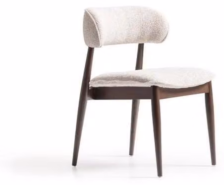 Beiger Holz-Textil Stuhl im eleganten Design