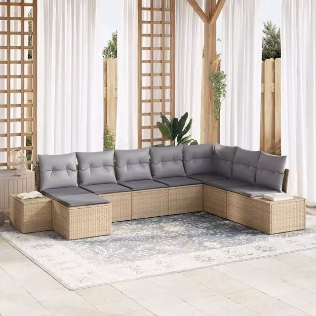 Set Divano da Giardino 8 pz polyrattan 3347180