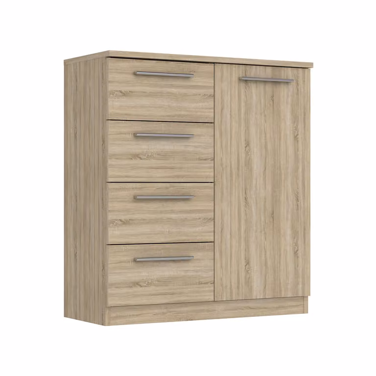 Cassettiera 1 anta + 4 cassetti SURREY rovere Sonoma