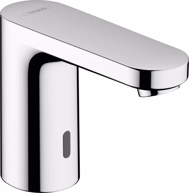 Miscelatore elettronico per lavabo, con sensore, finitura cromata, solo acqua fredda, alimentazione a batteria