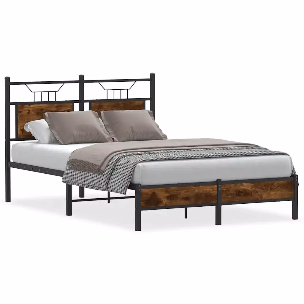 Struttura Letto Design Mania in Rovere Fumo e Metallo, L/P/H: 200 x 120 x 30 cm (senza materasso) – 2