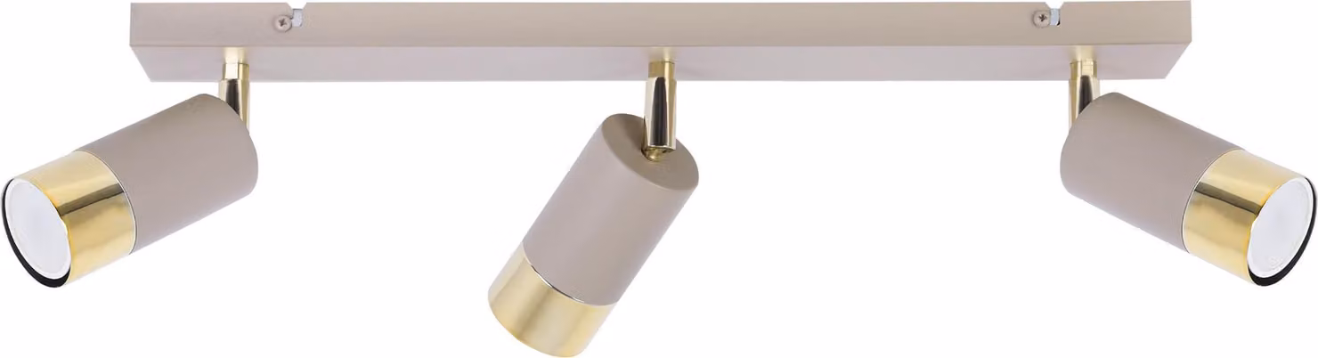 Faretto da soffitto Hugo cashmere-oro a 3 luci GU10 – moderno faretto per soggiorno o corridoio