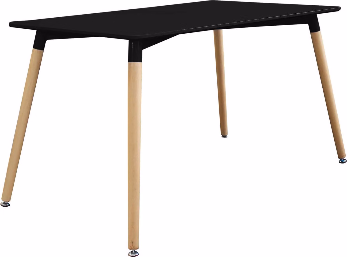 Milani Home - tavolo da pranzo fisso 140 x 80 cm in plastica e legno, nero, stile scandinavo