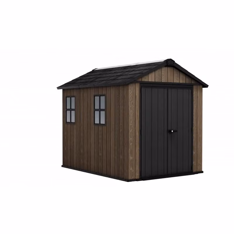Casetta da giardino in resina Keter Apex 759/975 Signature Walnut effetto legno marrone con pavimento e doppia porta L: 287 cm, P: 230 cm, H: 246 cm – 2