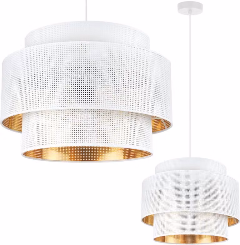 Asti Trio Lampada A Sospensione Oro Bianco 45Cm Maglia