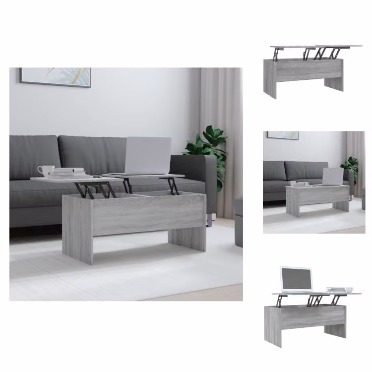 vidaXL Tavolino grigio Sonoma 102x50,5x46,5 cm in legno - Tavolini da caffè