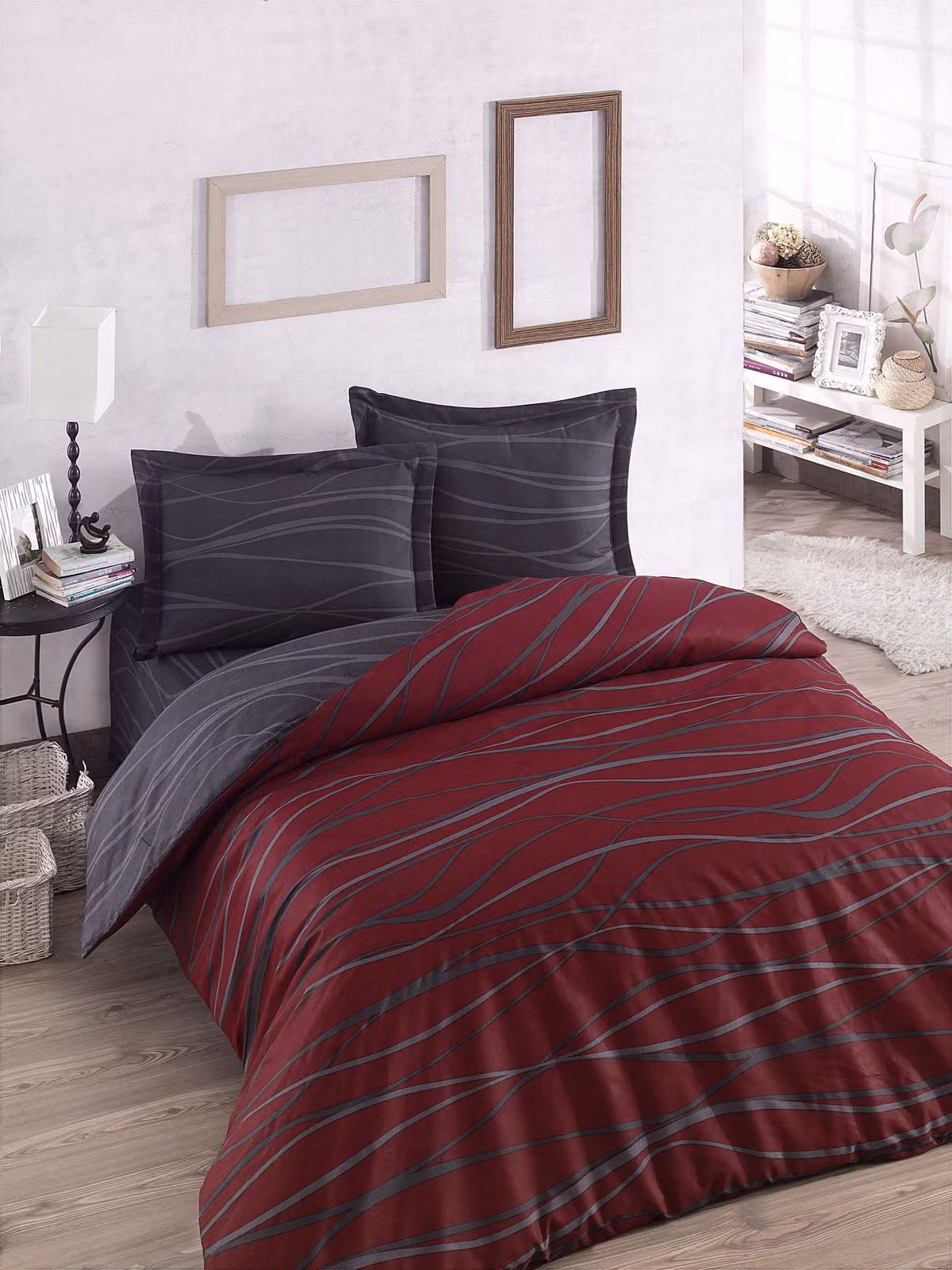 L'Essentiel Linge de Maison, Begonvilla- EPF4183, Claret,rosso, piumini, 65% cotone / 35% poliestere