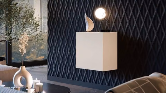 Mobile pensile da cucina DMORA Sparone Beige opaco con ante a battente
