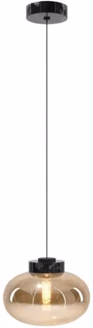 Lampada a sospensione Maxlight Moonstone in vetro ambra e nero con attacco E27, diametro: 45 cm