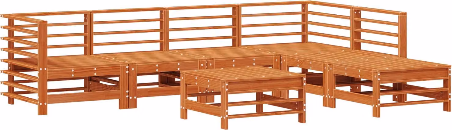 Set Lounge da Giardino 7 pcs Marrone Cera