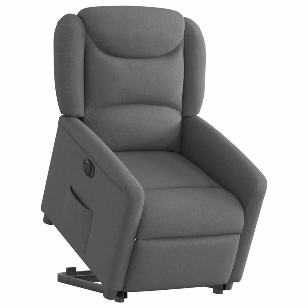 Poltrona Alzapersona Reclinabile Elettrica vidaXL Grigio con Braccioli e Supporto per Senior – 2