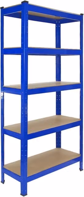 Set di 3 Scaffali Monster Racking in Acciaio Blu, Larghezza: 75 cm, Senza Bulloni per Magazzino e Box