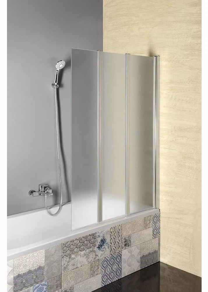 Aqualine Vanda - Schermo da bagno 1000x1400 mm, cromo/vetro smerigliato AQ1140