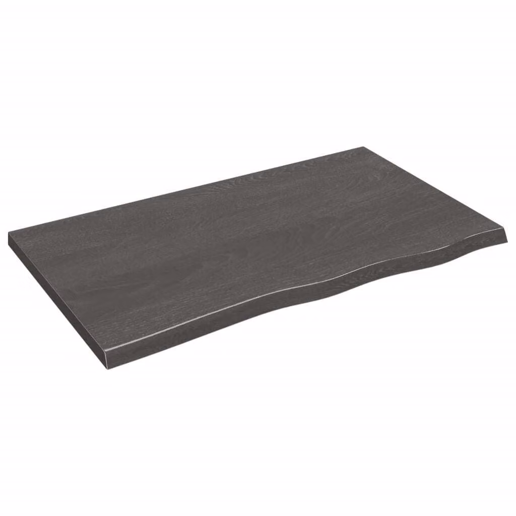 Piano Bagno Marrone Scuro 100x60x(2-4)cm Legno Trattato