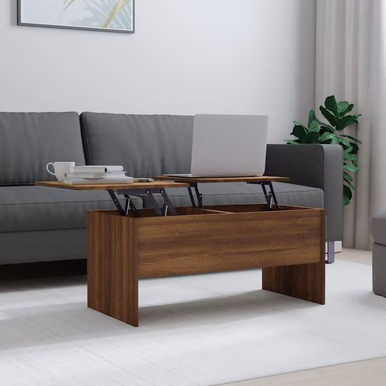 Tavolino moderno vidaXL in legno multistrato color rovere marrone L: 102 cm, P: 50,5 cm, H: 46,5 cm