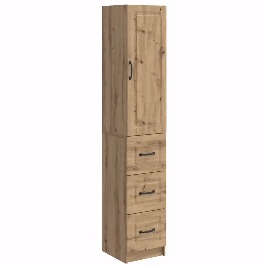 Set di 2 armadi moderni vidaXL in legno e metallo marrone con ripiani e cassetti L/P/H: 33 x 34,5 x 87 cm – 2