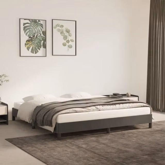 Giroletto senza Materasso-Struttura Letto Grigio Scuro 180x200 cm Velluto 657597
