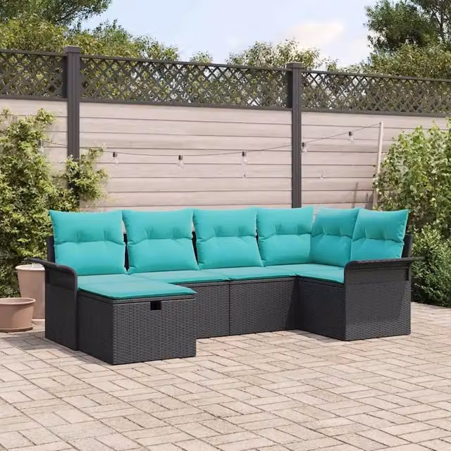 Set Divano da Giardino 6 pz Poly Rattan 3360217