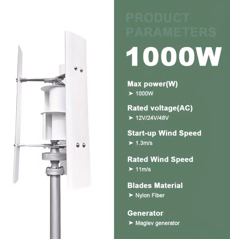 Turbina eolica - Mini generatore eolico - Generatore di energia sostenibile - Mulino a vento - Energia off-grid