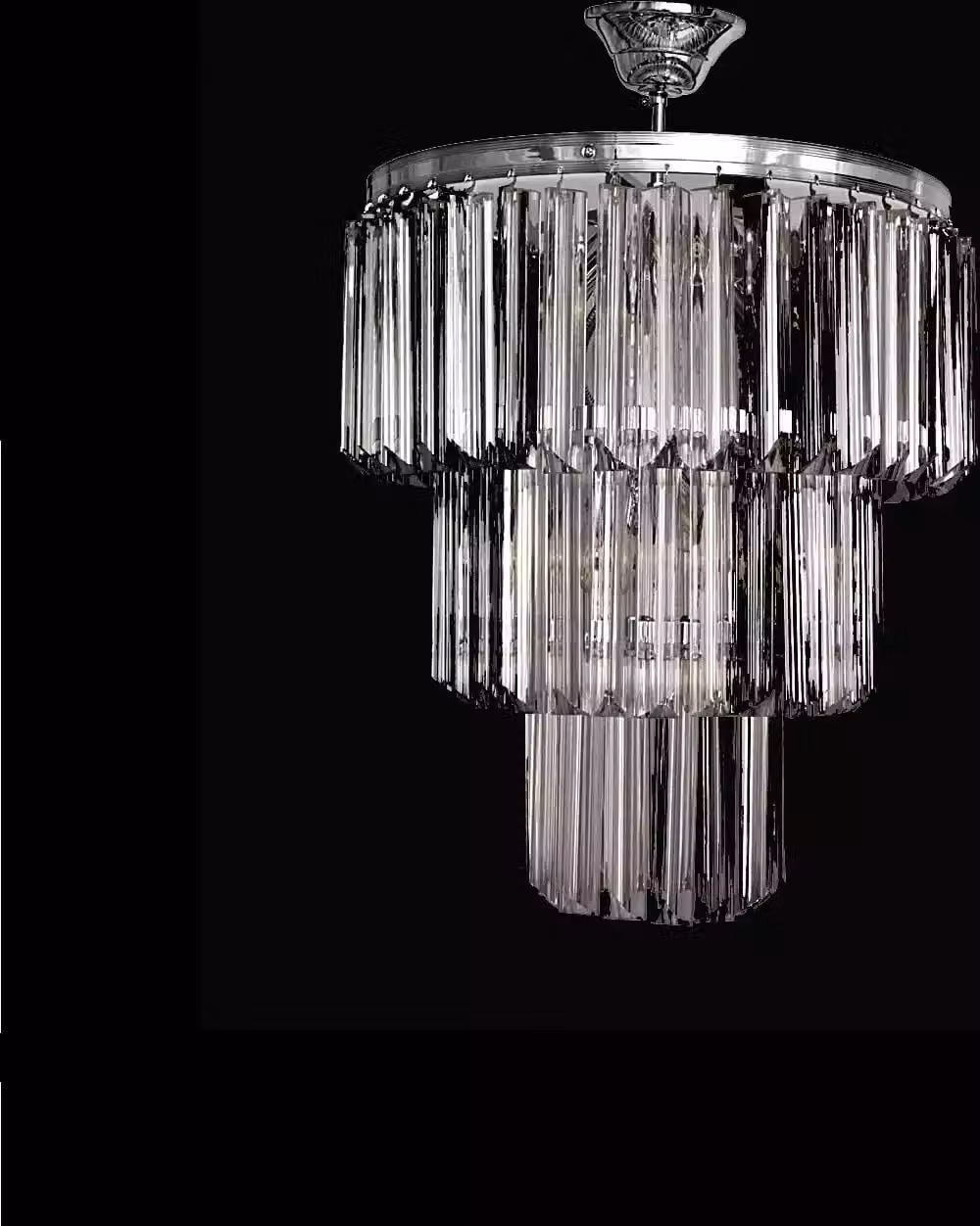 Kronleuchter Deckenleuchter Luxus Silber Deckenlampe Lüster Kristall