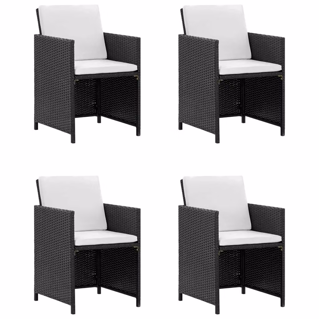 Set di mobili da giardino Outsunny in resina intrecciata nera con 9 pezzi e cuscini – 2