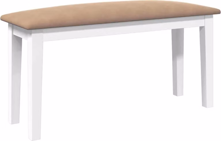 Panca 90 cm Bianco in Legno Massello di Hevea