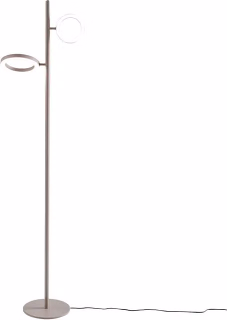 Lampada da terra GPIT32 in alluminio finitura tortora, 28W (10W+18W) LED integrato 3000K, 1304lm, dimmerabile, fascio orientabile 120° - Gea Luce