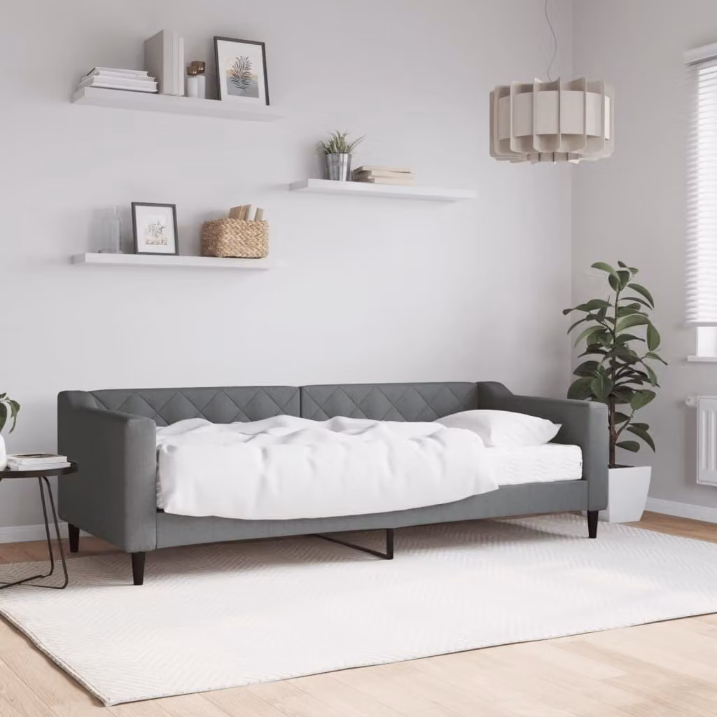 Maison Exclusive - Divano letto con materasso, grigio scuro, 80x200 cm, tessuto