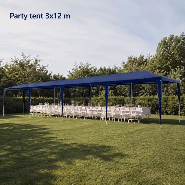 Party Tent 3x12 M PE Blue