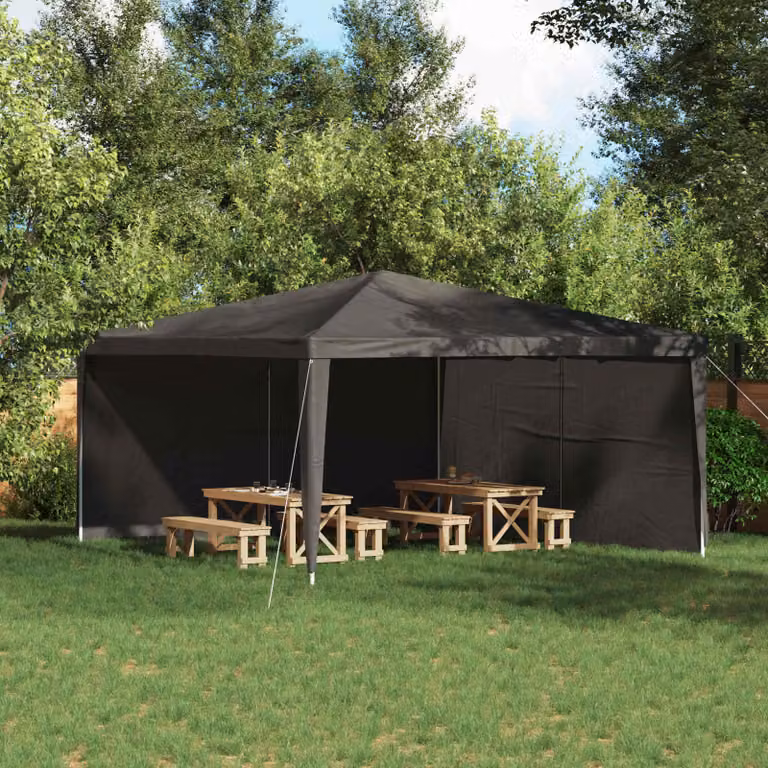 Set di 2 pareti per tenda da festa vidaXL, colore antracite, L 400 cm x H 195 cm