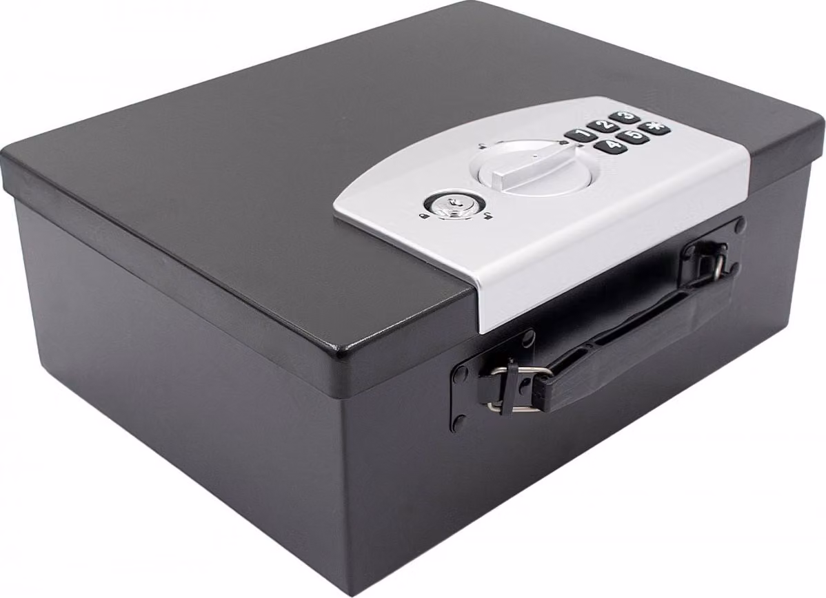 Cassaforte elettronica 32,4×12,7×25,5 cm - Cassaforte digitale SASKA GARDEN con codice PIN