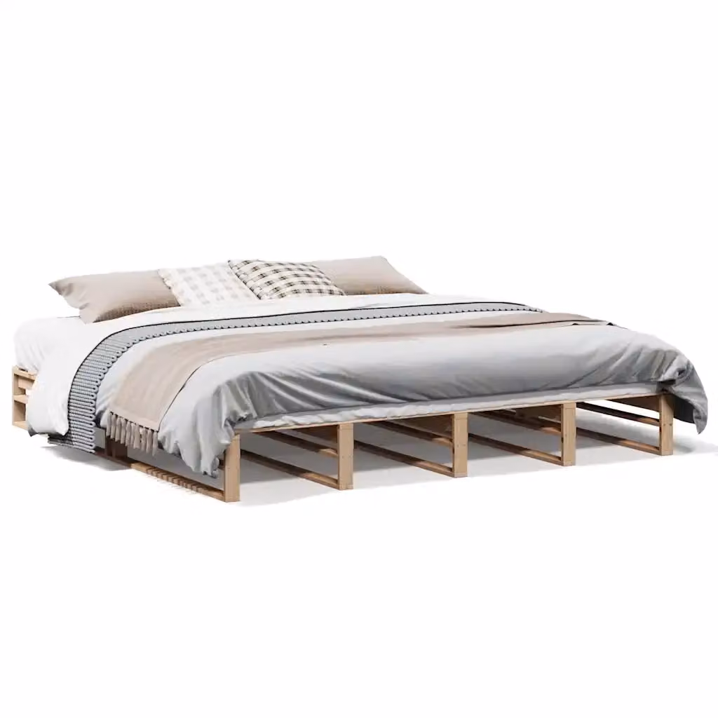Letto senza materasso in legno massello di pino vidaXL L/P: 200 x 200 cm – 2