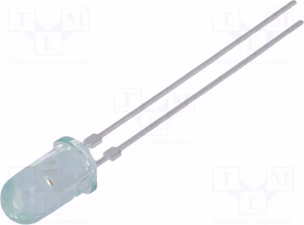 1 LED, 20mA, 24°, 1,5÷3V, verde, HLMP-3950, diodi LED a montaggio traversa (THT), 5mm, 111,7÷265 mcd, 5mm