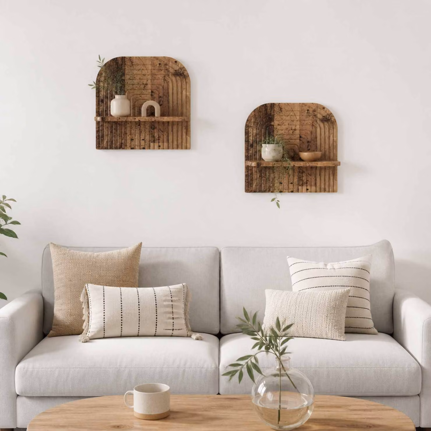 Set di 2 Scaffali da parete vidaXL in Legno Antico Marrone L 41 cm x P 13.5 cm x H 37.5 cm