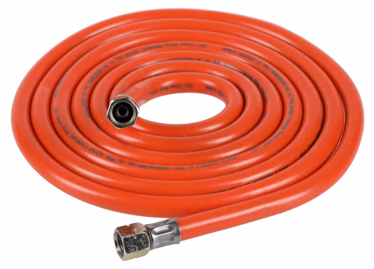 Tubo flessibile a bassa pressione, lunghezza 3 metri, 2 raccordi G1/4", pressione massima 10 bar, per propano/butano