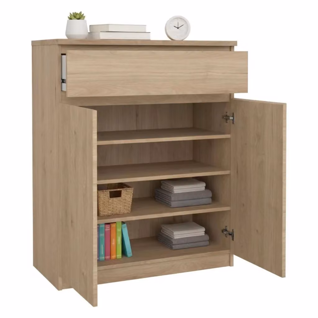 Credenza Genziana DMORA in Rovere per Soggiorno e Cucina, L: 80 cm, P: 40 cm, H: 100 cm – 2