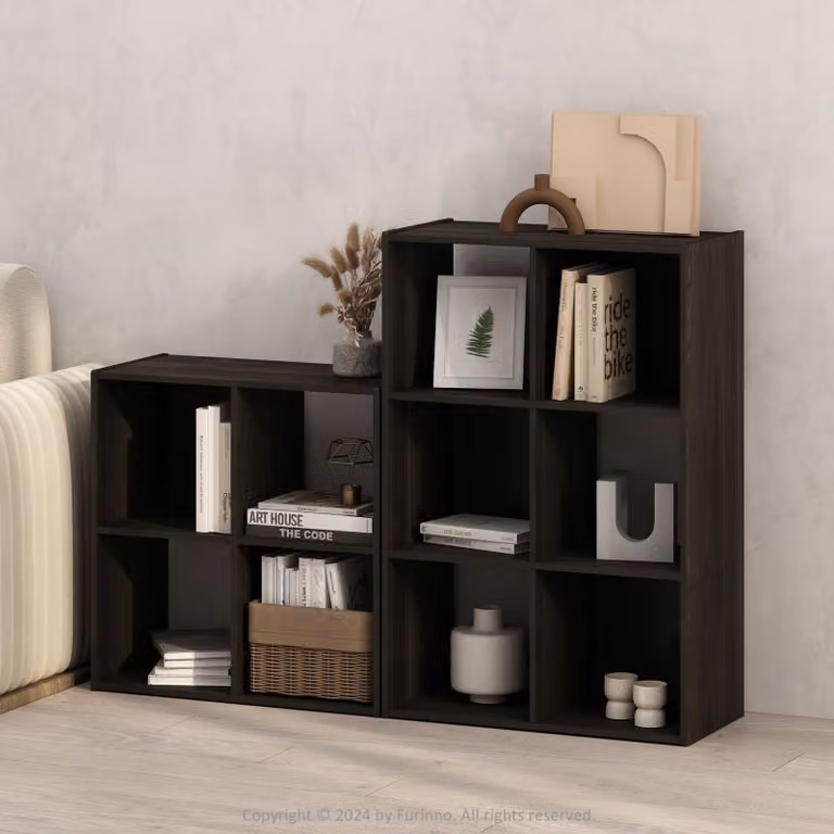 Armadietto contenitore Furinno Pelli, scaffale, 6 cubi, colore espresso