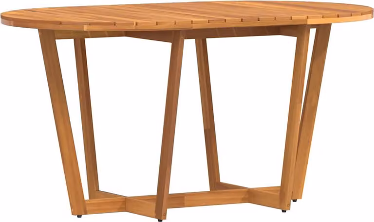 Tavolo da pranzo ovale da giardino 150x90x75 cm in Legno Massello di Acacia
