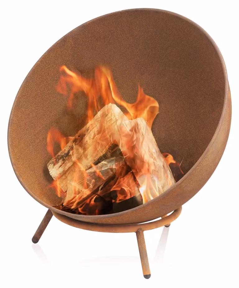 Braciere da tavolo focolare da giardino - Ø 60 cm - Acciaio robusto con effetto ruggine - Inclinabile - Per giardino e terrazza