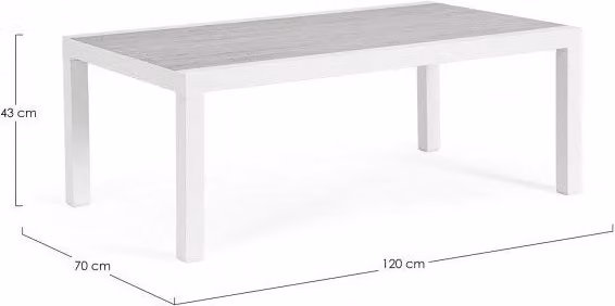 Tavolino 120x70x43h cm Kledi Bianco