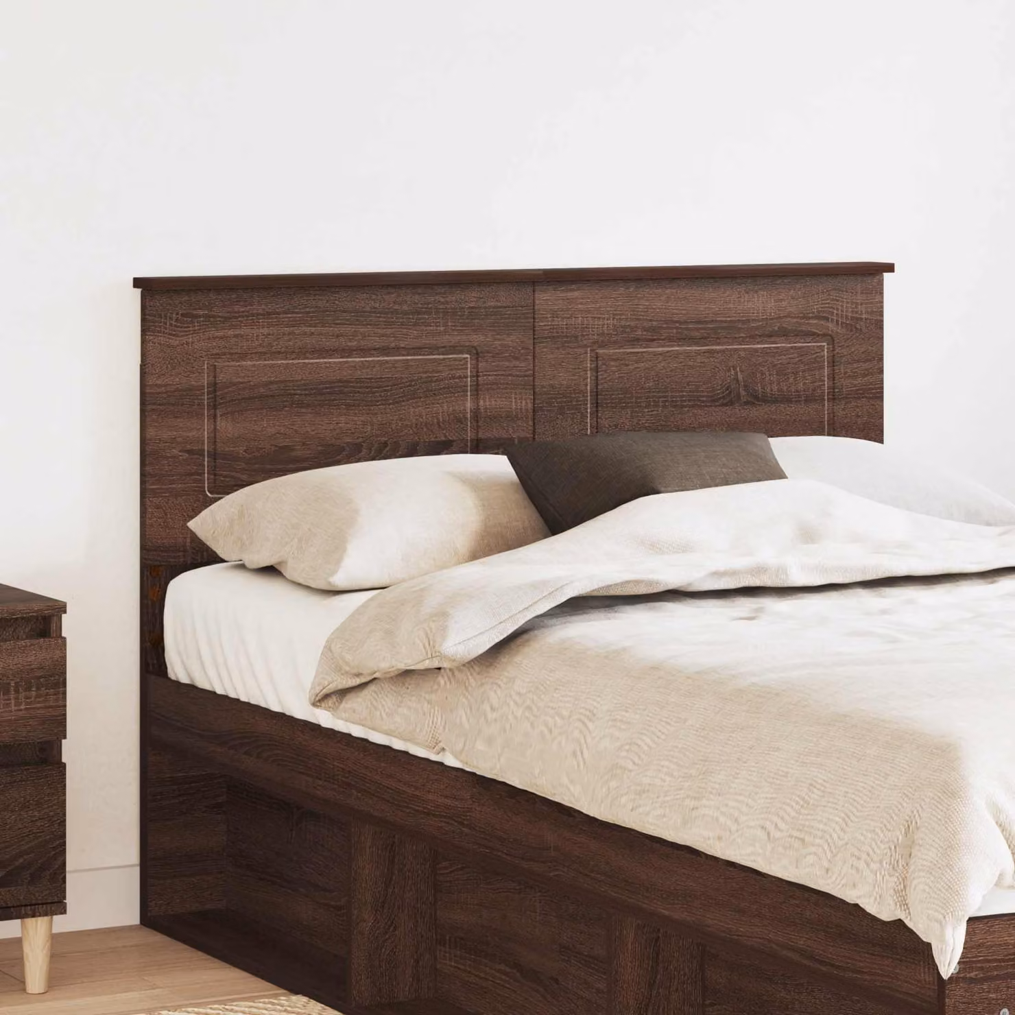 Testiera per letto moderna vidaXL in legno ingegnerizzato color rovere marrone L: 138 cm, H: 90 cm, P: 3 cm