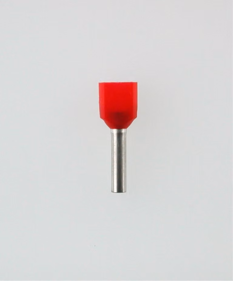 Guaine terminali isolate per connettori a due poli, taglia L, codificate a colori secondo la norma DIN, sezione 2x 1mm², colore rosso - 1 pezzo