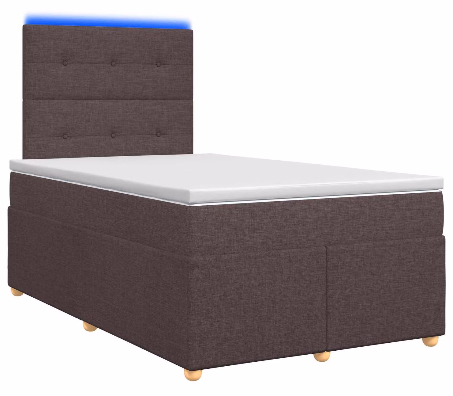 Letto a molle con materasso marrone scuro 120 x 190 cm in tessuto