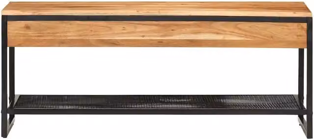 Panca da Corridoio-Sgabello-Panca da esterno 110x35x45 cm Legno Massello di Acacia e Ferro