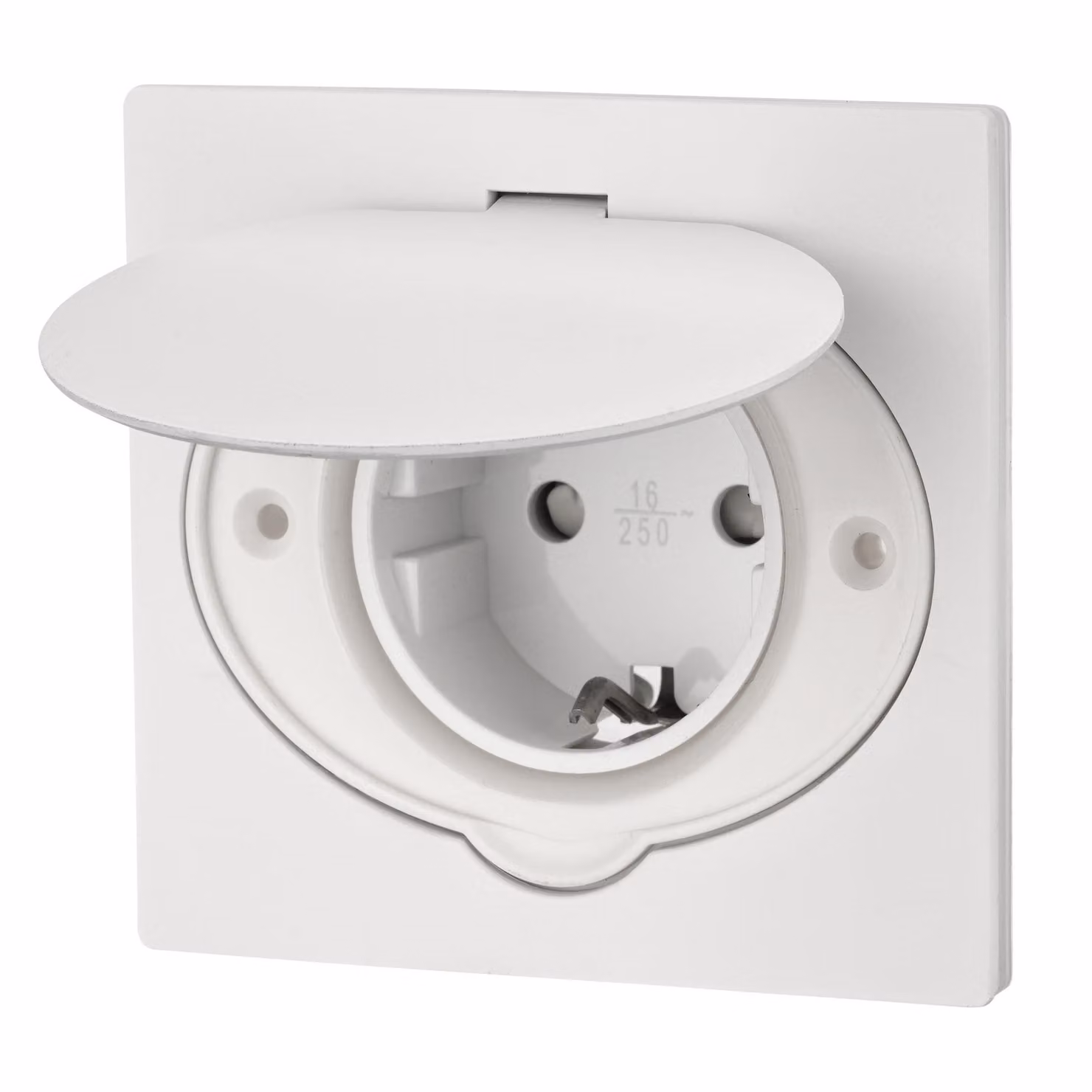 Presa a incasso metallica, presa a pavimento, grado di protezione IP44, colore bianco