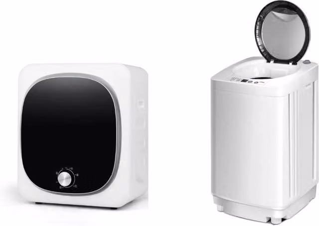 Lavatrice 2 in 1 mini portatile e asciugatrice elettrica a carico frontale, Lavatrice per appartamento e asciugatrice piccola-Elettrodomestici