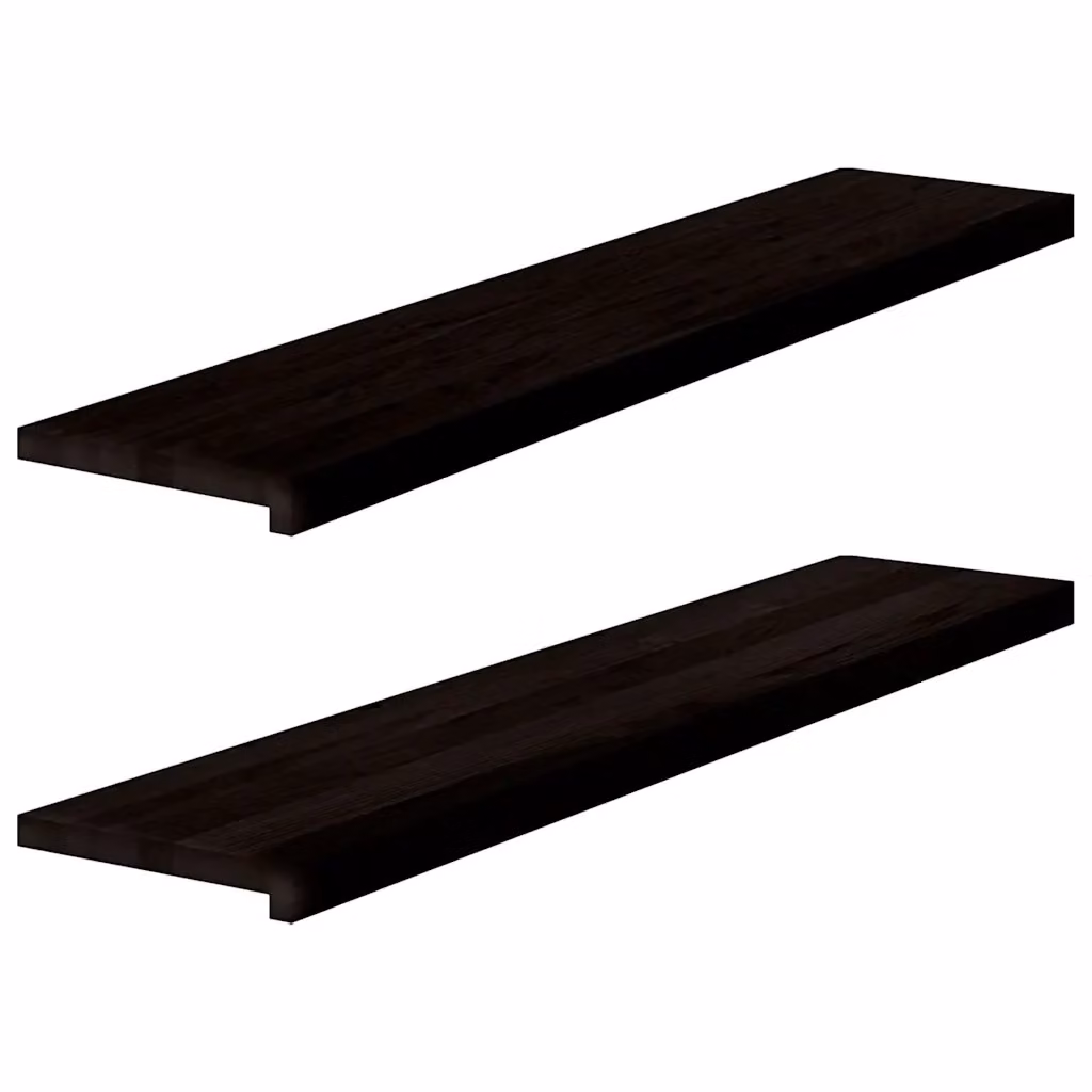 vidaXL Set di 2 gradini in legno massello di rovere marrone scuro L 120 cm x P 30 cm x H 2 cm – 2