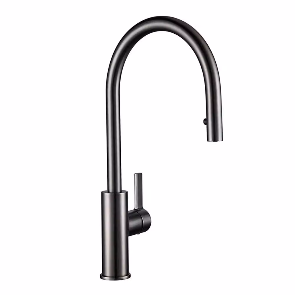 Rubinetto da cucina KRAN retro GUN METAL graphite bocca estraibile COLT
