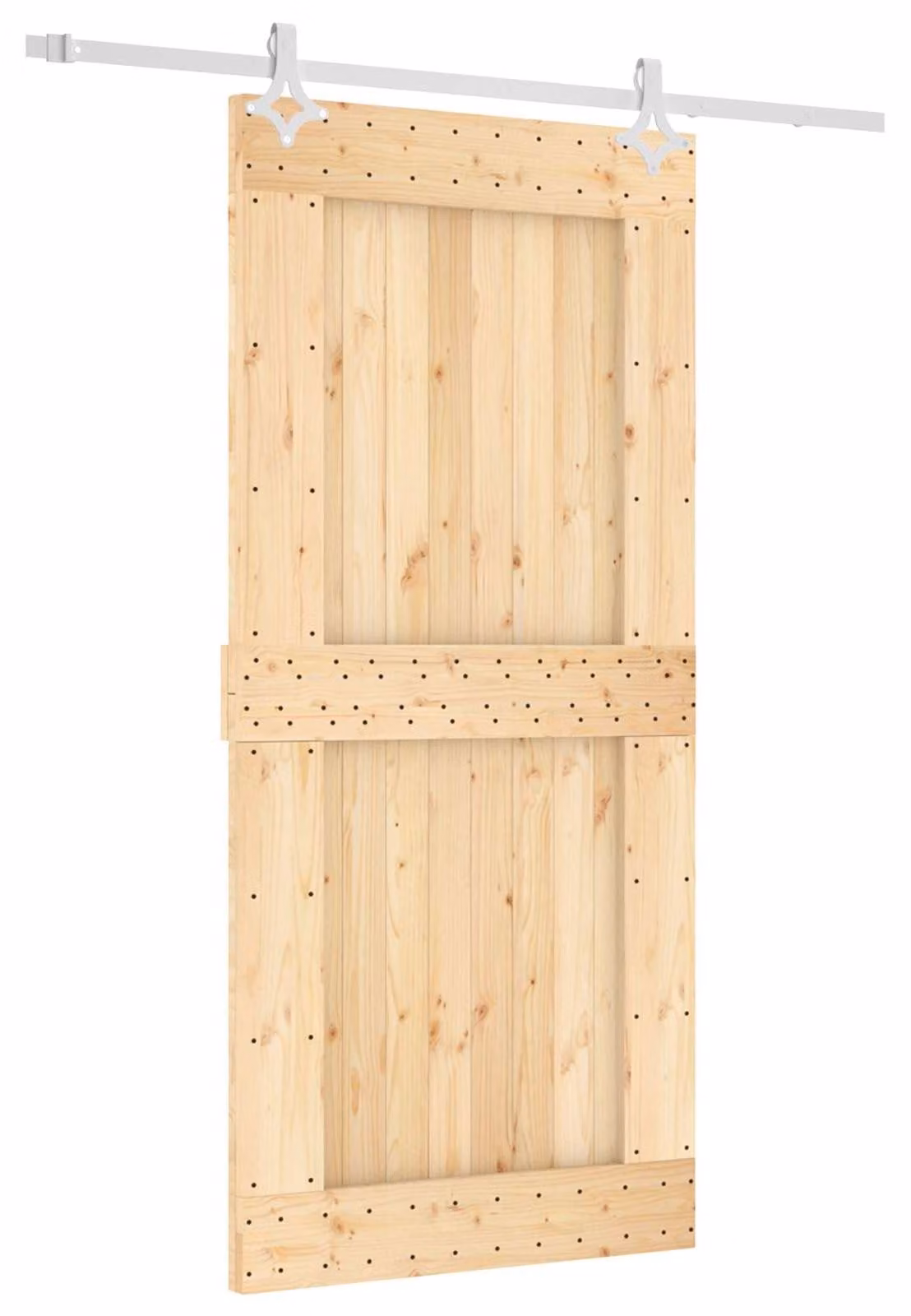 Porta scorrevole Naturale e Bianco 95 x 210 cm